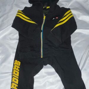 OUTFIT ONLY! Adidas X LEGO Black and Yellow Tracksuit 12month